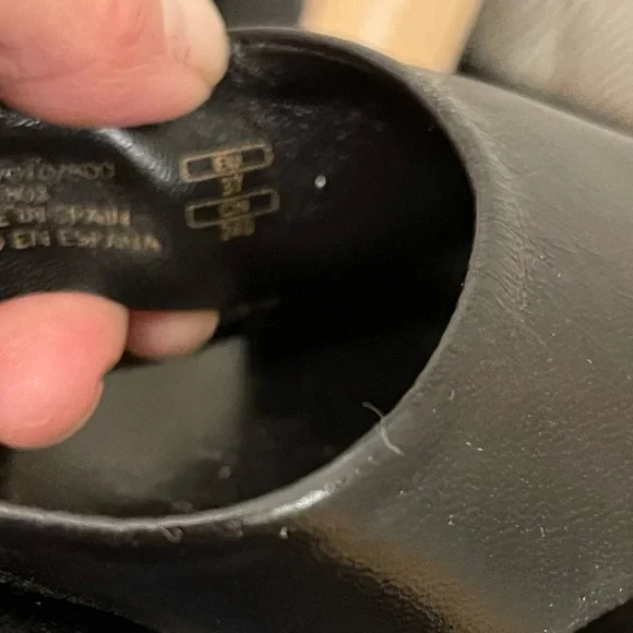 Zara | Black Leather Heeled Mules - Picture 11 of 12